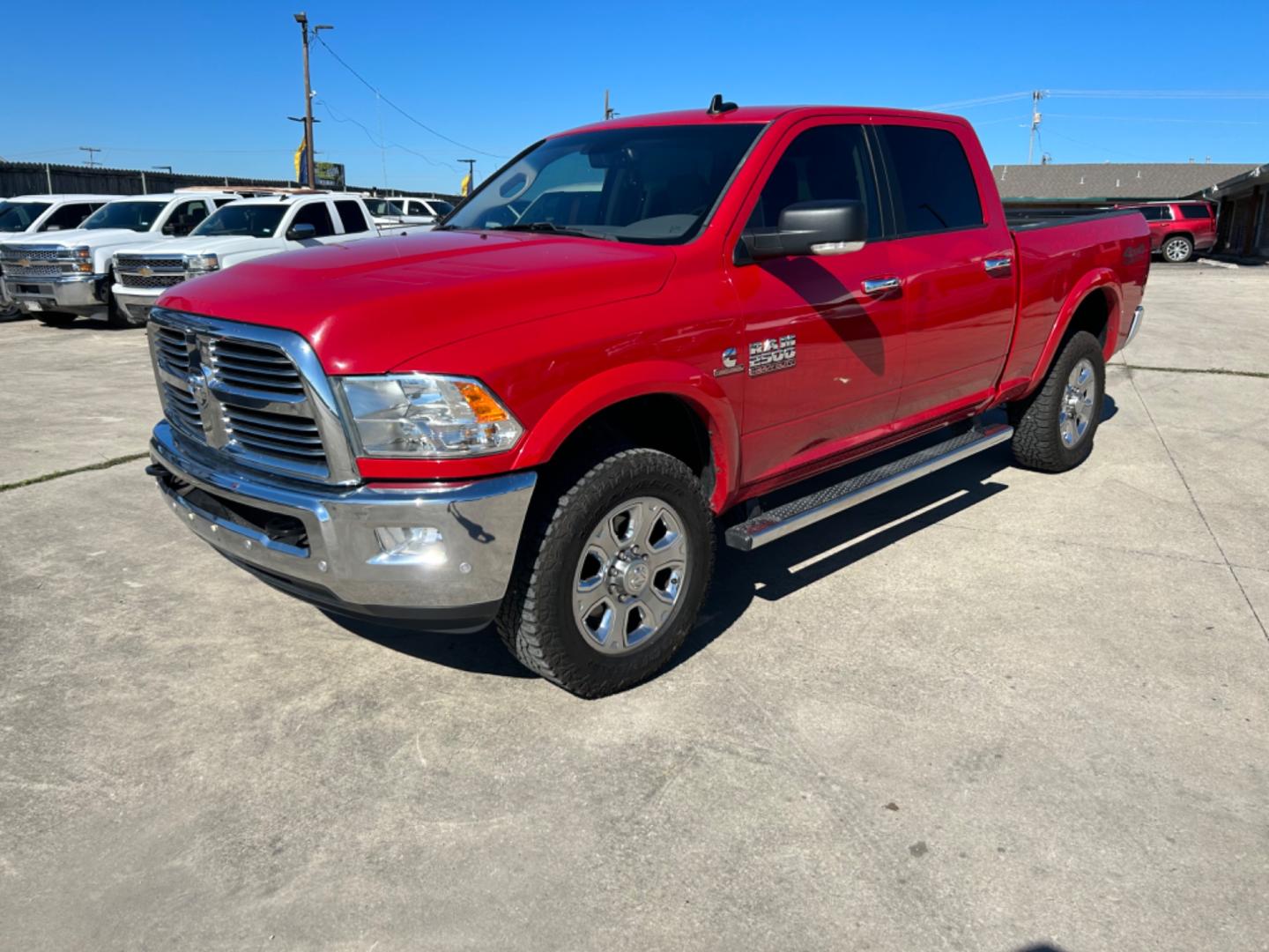 2018 Red RAM 2500 SLT Crew Cab SWB 4WD (3C6UR5DLXJG) with an 6.7L L6 OHV 24V TURBO DIESEL engine, 6A transmission, located at 1687 Business 35 S, New Braunfels, TX, 78130, (830) 625-7159, 29.655487, -98.051491 - Photo#0